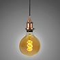 Soho Lighting Matt Antique Copper Decorative Bulb Holder with Black Round Cable