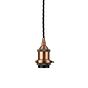 Soho Lighting Matt Antique Copper Decorative Bulb Holder with Black Twisted Cable