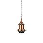 Soho Lighting Matt Antique Copper Decorative Bulb Holder with Black Twisted Cable