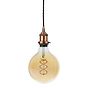 Soho Lighting Matt Antique Copper Decorative Bulb Holder with Black Twisted Cable