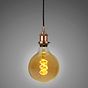 Soho Lighting Matt Antique Copper Decorative Bulb Holder with Black Twisted Cable