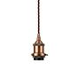 Soho Lighting Matt Antique Copper Decorative Bulb Holder with Brown Twisted Cable