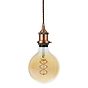 Soho Lighting Matt Antique Copper Decorative Bulb Holder with Brown Twisted Cable