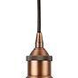 Soho Lighting Matt Antique Copper Decorative Bulb Holder with Black Round Cable