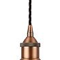 Soho Lighting Matt Antique Copper Decorative Bulb Holder with Black Twisted Cable