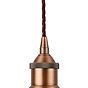 Soho Lighting Matt Antique Copper Decorative Bulb Holder with Brown Twisted Cable