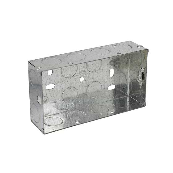 2 Gang 35mm Steel Pattress Box (Back Box)