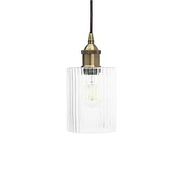 Petite Cylinder Ribbed Glass Pendant Light