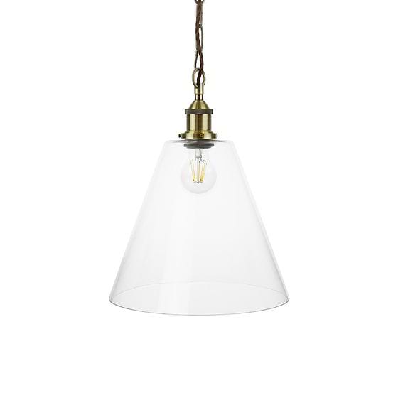 Large Clear Cone Glass Pendant Light