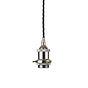 Soho Lighting Nickel Decorative Bulb Holder with Black Twisted Cable