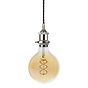 Soho Lighting Nickel Decorative Bulb Holder with Black Twisted Cable