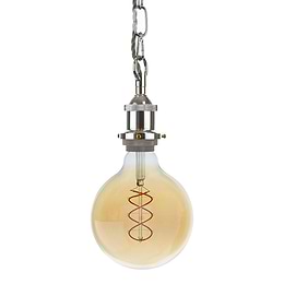 Nickel Exposed Bulb Pendant Light