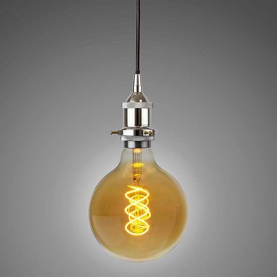 Soho Lighting Nickel Decorative Bulb Holder with Black Round Cable