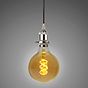 Soho Lighting Nickel Decorative Bulb Holder with Black Round Cable