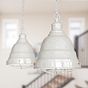 Clay White Cream Vintage Cage Landing Pendant Light - Ganton - Soho Lighting