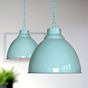 Duck Egg Blue Turquoise Vintage Pendant Light - Oxford - Soho Lighting