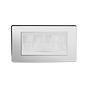Soho Lighting Polished Chrome 2 Gang 4 Module Brush Plate Wht Ins Screwless