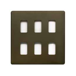 Soho Lighting Bronze 6 Gang RM Rectangular Module Grid Switch Plate