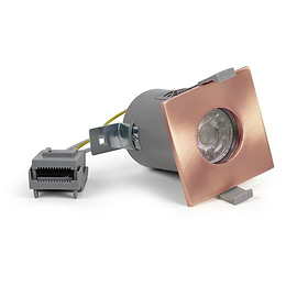 Lieber Copper GU10 Fire rated IP65 square downlight