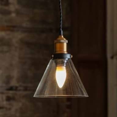 Romilly Tapered Clear Glass Pendant Light
