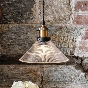 Romilly Tapered Etched Glass French Style Pendant Light - Soho Lighting