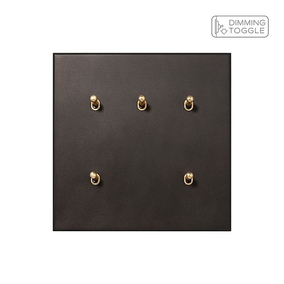 Soho Lighting Heritage Bronze 5 Gang 2 Way Dimming Toggle Switch - The Palaces Collection