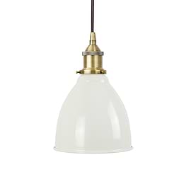 White and Brass Small Pendant Light