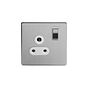 Soho Lighting Brushed Chrome 5a Socket with Switch White Ins