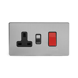 Brushed Chrome 40A Cooker control With Black insert