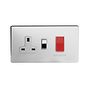 Soho Lighting Polished Chrome 45A Cooker Control Unit Wht Ins Screwless