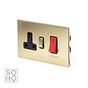 Soho Lighting Brushed Brass 45A Cooker Control Unit Blk Ins Screwless