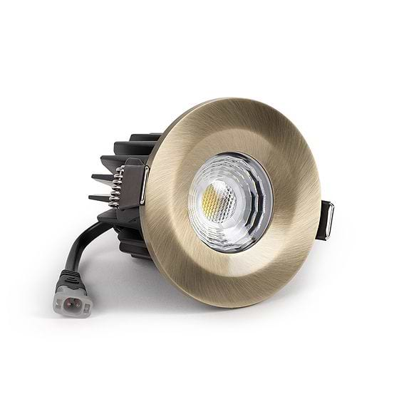 Soho Lighting Antique Brass LED Downlights, Fire Rated, Fixed, IP65, CCT Switch, High CRI, Dimmable