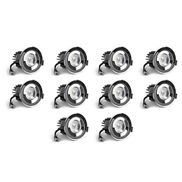 10 Pack - Polished Chrome CCT Fire Rated LED Dimmable 10W IP65 Downlight