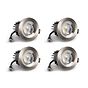 4 Pack - Brushed Chrome CCT Fire Rated LED Dimmable 10W IP65 Downlight