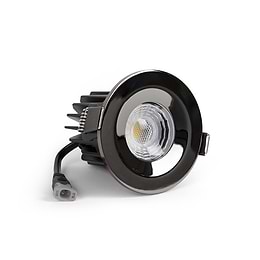 Black Chrome Fire Rated Fixed LED Downlights Dimmable