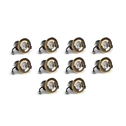 10 Pack - Polished Brass CCT Fire Rated LED Dimmable 10W IP65 Downlight