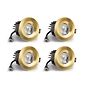 4 Pack - Brushed Gold CCT Fire Rated LED Dimmable 10W IP65 Downlight