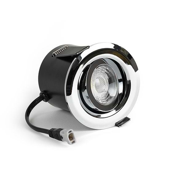 Soho Lighting Polished Chrome Adjustable 4K Cool White Tiltable LED Downlights, Fire Rated, IP44, High CRI, Dimmable