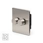 Soho Lighting Brushed Chrome 2 Gang 2 -Way Intelligent Dimmer 150W LED (300w Halogen/Incandescent)