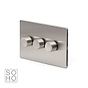 Soho Lighting Brushed Chrome 3 Gang 2 -Way Intelligent Dimmer 150W LED (300w Halogen/Incandescent)