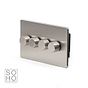 Soho Lighting Brushed Chrome 4 Gang 2 -Way Intelligent Dimmer 150W LED (300w Halogen/Incandescent)