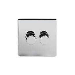 Soho Lighting Polished Chrome 2 Gang 400W LED Dimmer Switch