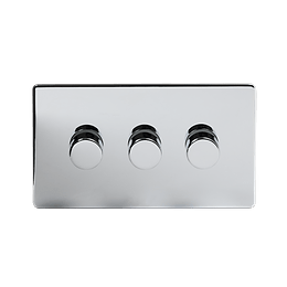 Soho Lighting Polished Chrome 3 Gang 400W LED Dimmer Switch