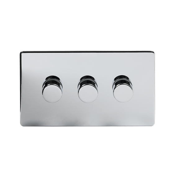 Polished Chrome 3 Gang Dimmer Switch
