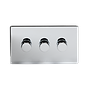 Polished Chrome 3 Gang Dimmer Switch
