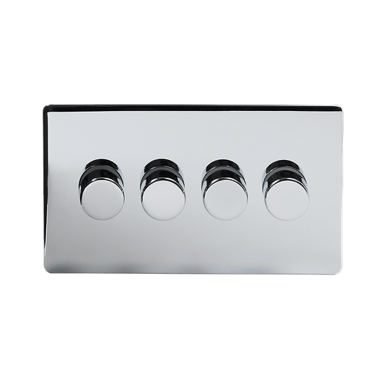 Polished Chrome 4 Gang Dimmer Switch
