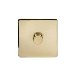 Soho Lighting Brushed Brass 1 Gang 250W LED Multi-Way Dimmer Switch