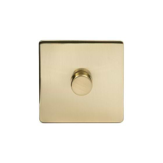 Soho Lighting Brushed Brass 1 Gang 250W LED Multi-Way Dimmer Switch