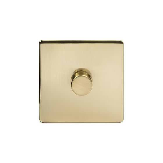 Soho Lighting Brushed Brass 1 Gang 2-Way Intelligent Dimmer 150W LED (300w Halogen/Incandescent)