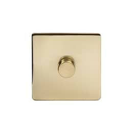 Soho Lighting Brushed Brass 1 Gang 400W LED Dimmer Switch